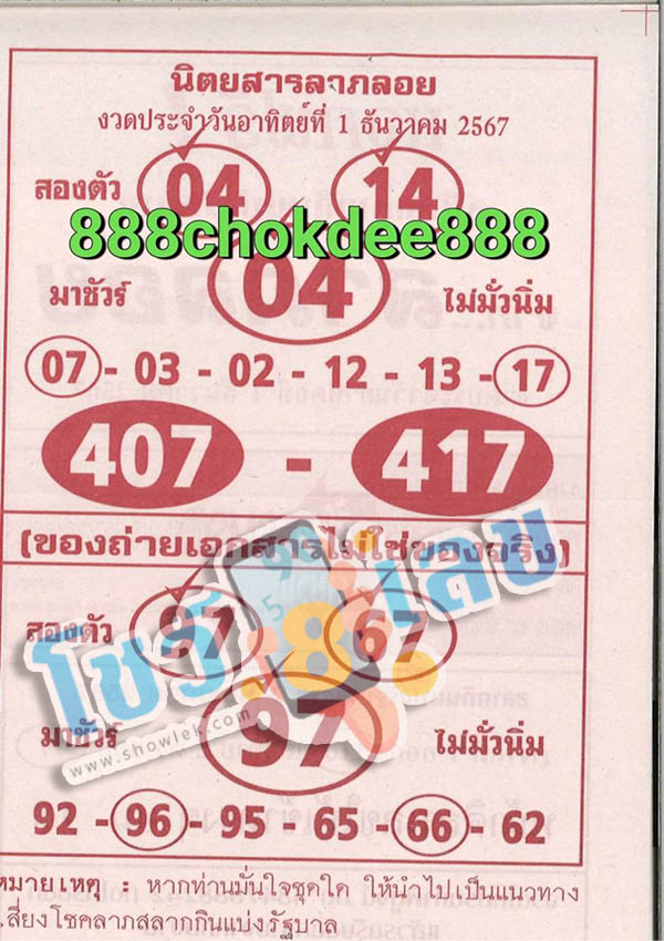 นิตยสารลาภลอย 1 12 67 -"Laploi Magazine 1 12 67"