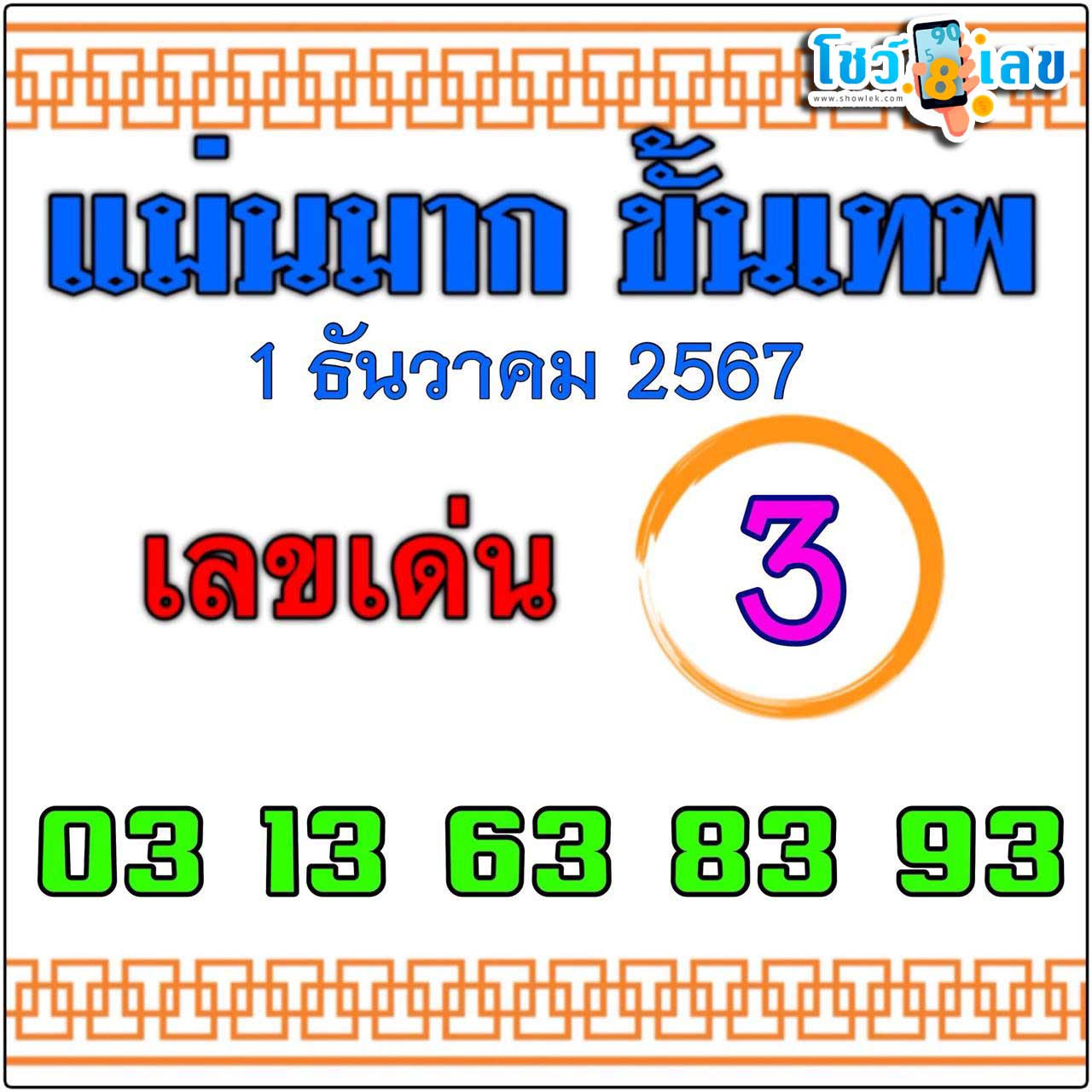 แม่นมากขั้นเทพ 1 12 67-"Very accurate, divine 1 12 67"