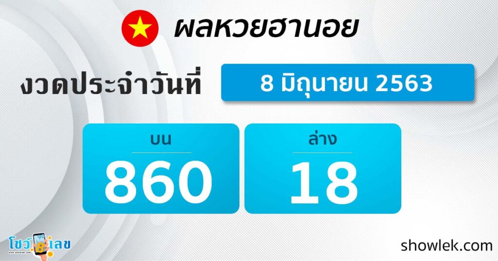 ผลหวยฮานอยล่าสุด