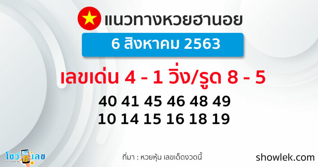 หวยหุ้น เลขเด็ดฮานอยวันนี้