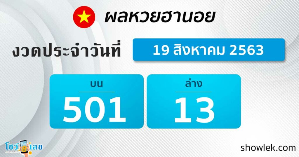 ผลฮานอย 19 ส.ค. 63