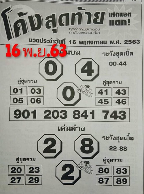 หวยโค้งสุดท้าย