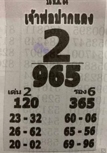 หวยเจ้าพ่อปากแดง 16/3/64