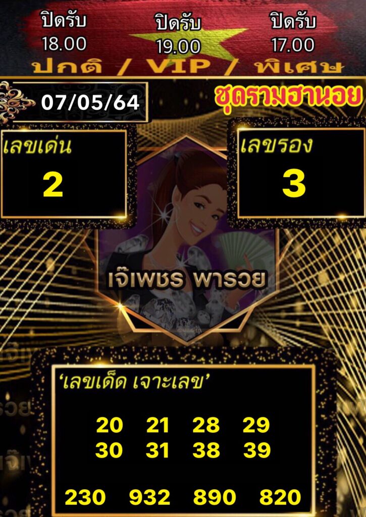 หวยฮานอยเจ๊เพชร 6/5/64
