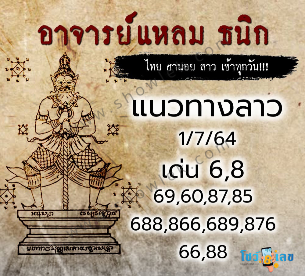 หวยลาววันนี้ 1/7/64