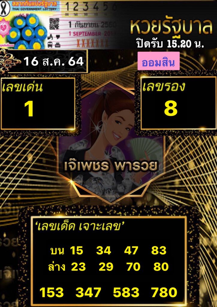เจ๊เพชรหวยรัฐ 16/8/64