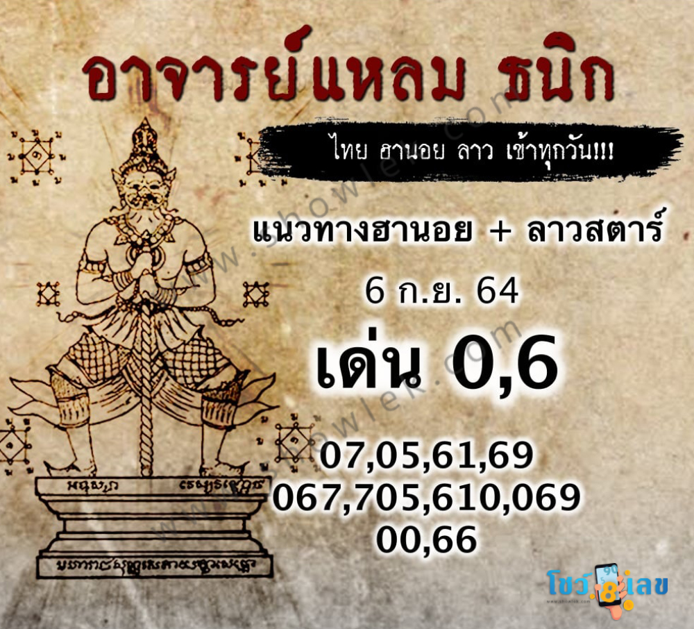 หวยลาววันนี้ 6/9/64