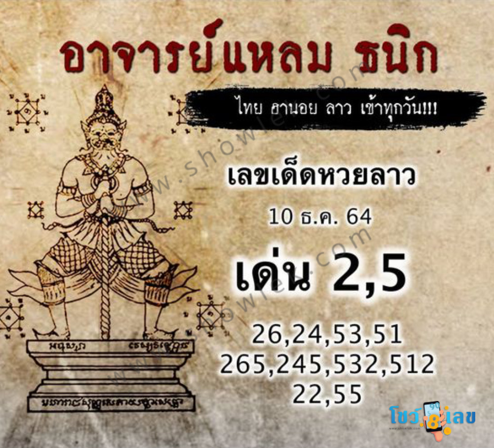 หวยลาววันนี้ 10/12/64