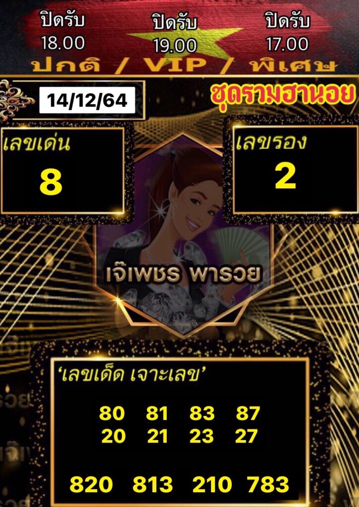 หวยฮานอยเจ๊เพชร 14/12/64