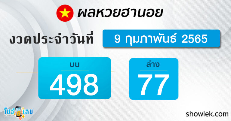 ผลหวยฮานอย 9/2/65