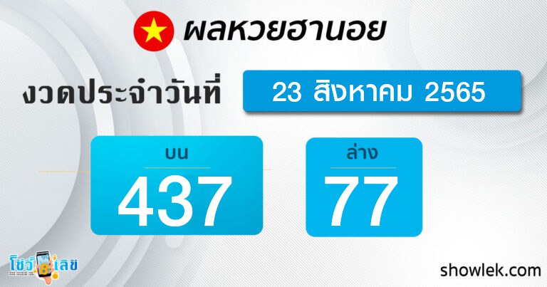 ผลหวยฮานอย 23/8/65
