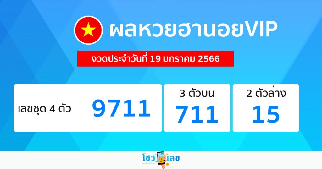 ผลหวยฮานอยVIP 19/01/66-showlek