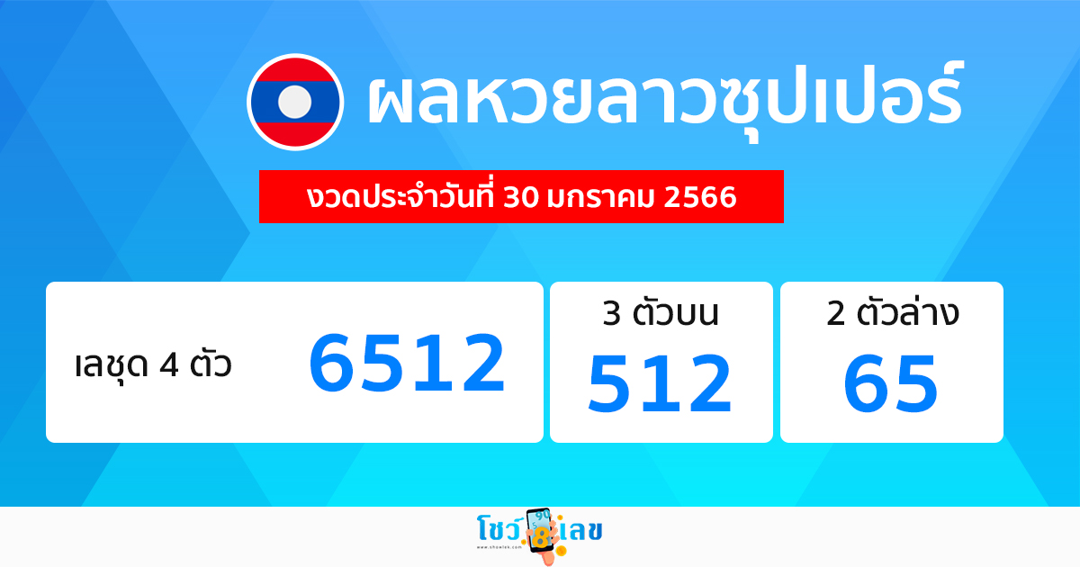 ผลหวยลาวซุปเปอร์ 30/01/66