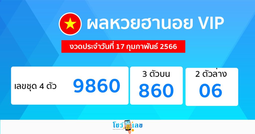 ผลหวยฮานอยVIP 17/02/66