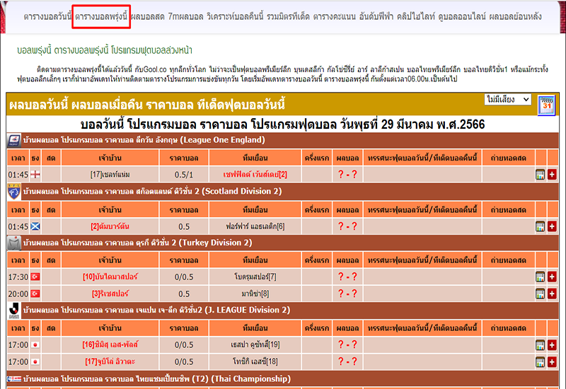 บ้านผลบอลพรุ่งนี้