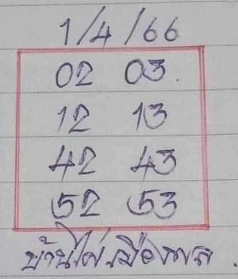 หวยบ้านไผ่เมืองพล 1/4/66