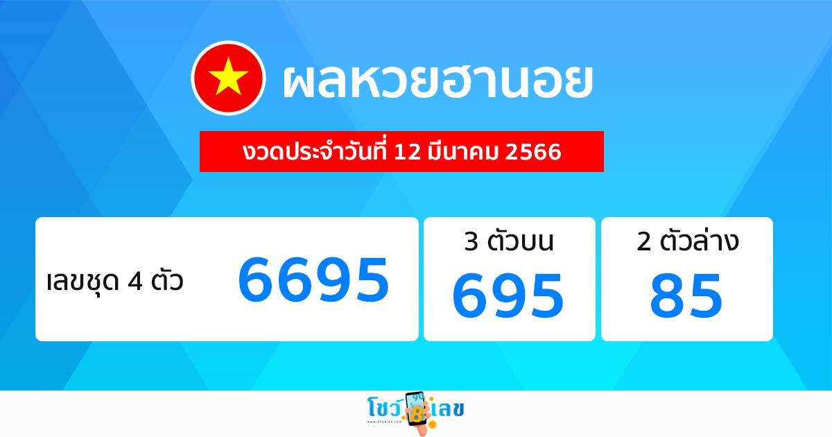 ผลหวยฮานอย 12/3/66
