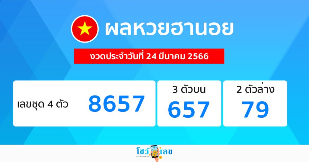 ผลหวยฮานอย 24/03/66