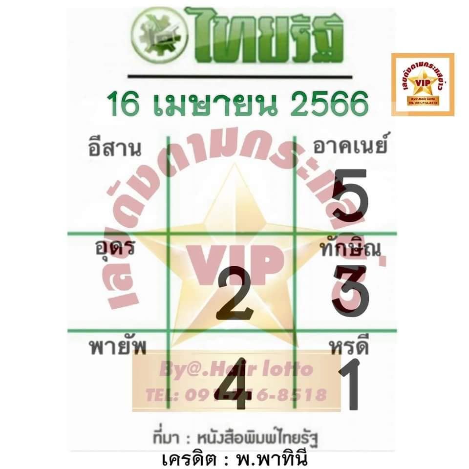  เลข ไทยรัฐ 16 4 66