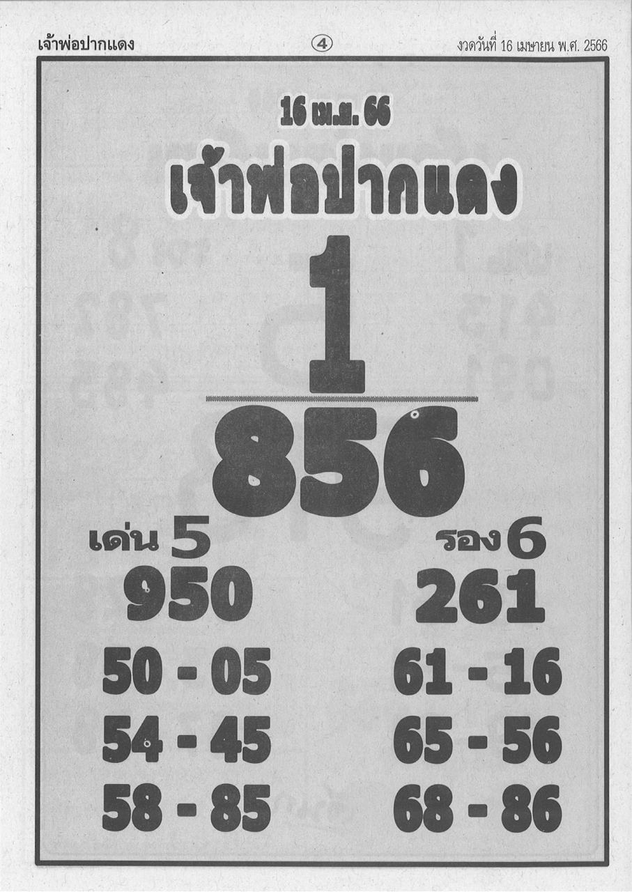 เลขหลวงพ่อปากแดง16/06/66