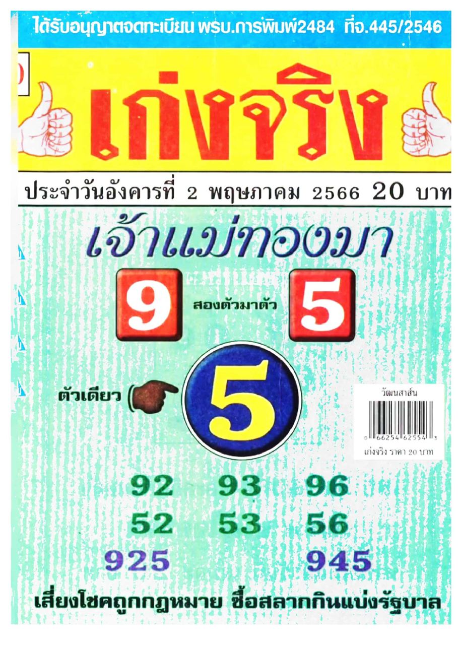 เลขเจ้าแม่ทองมา