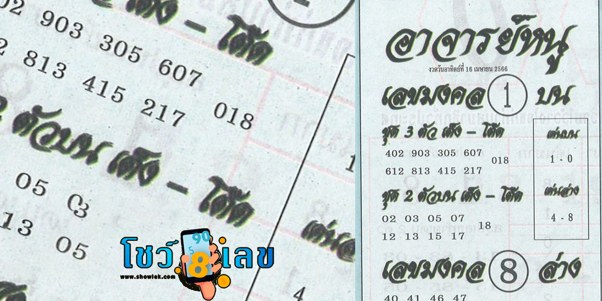 เลขเด็ดอาจารย์หนู แนวทางหวยรัฐบาลประจำงวดของวันที่ 16 เมษายน 2566 บอกได้เลยว่าแม่นมาก