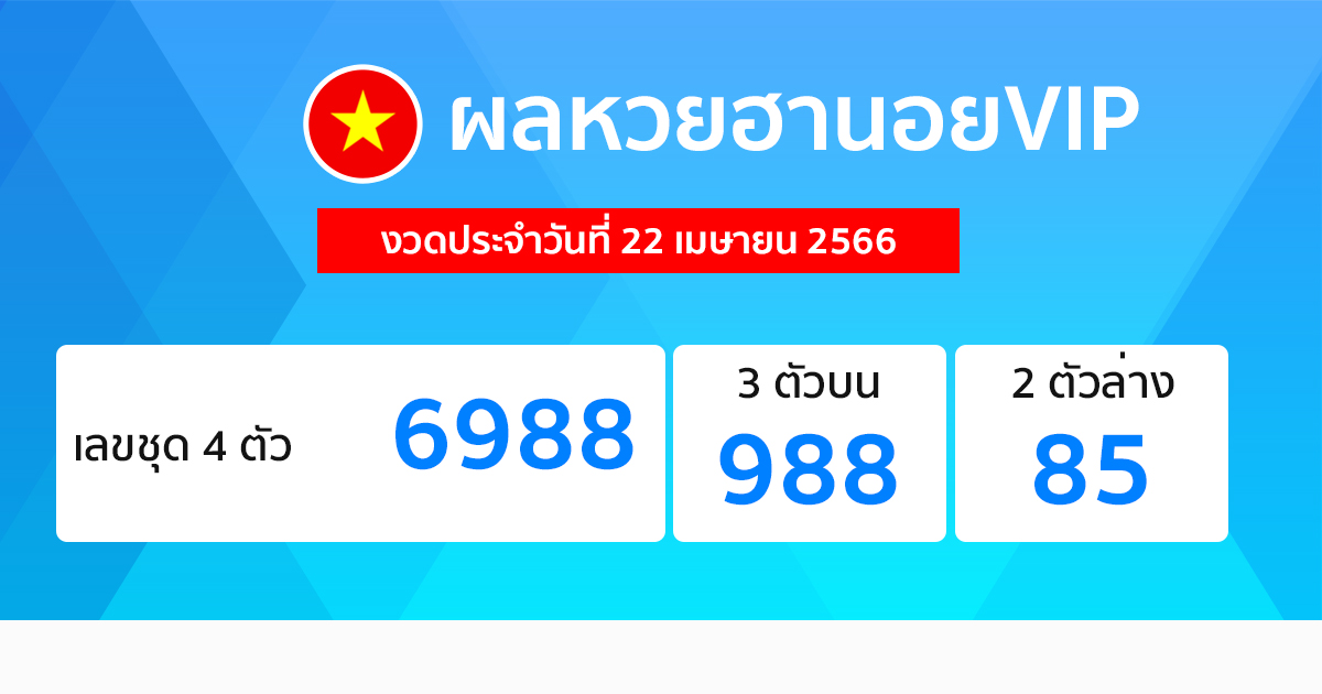 ผลหวยฮานอยvip 22/04/66