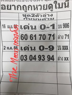เลขอยากถูกหวยดูใบนี้