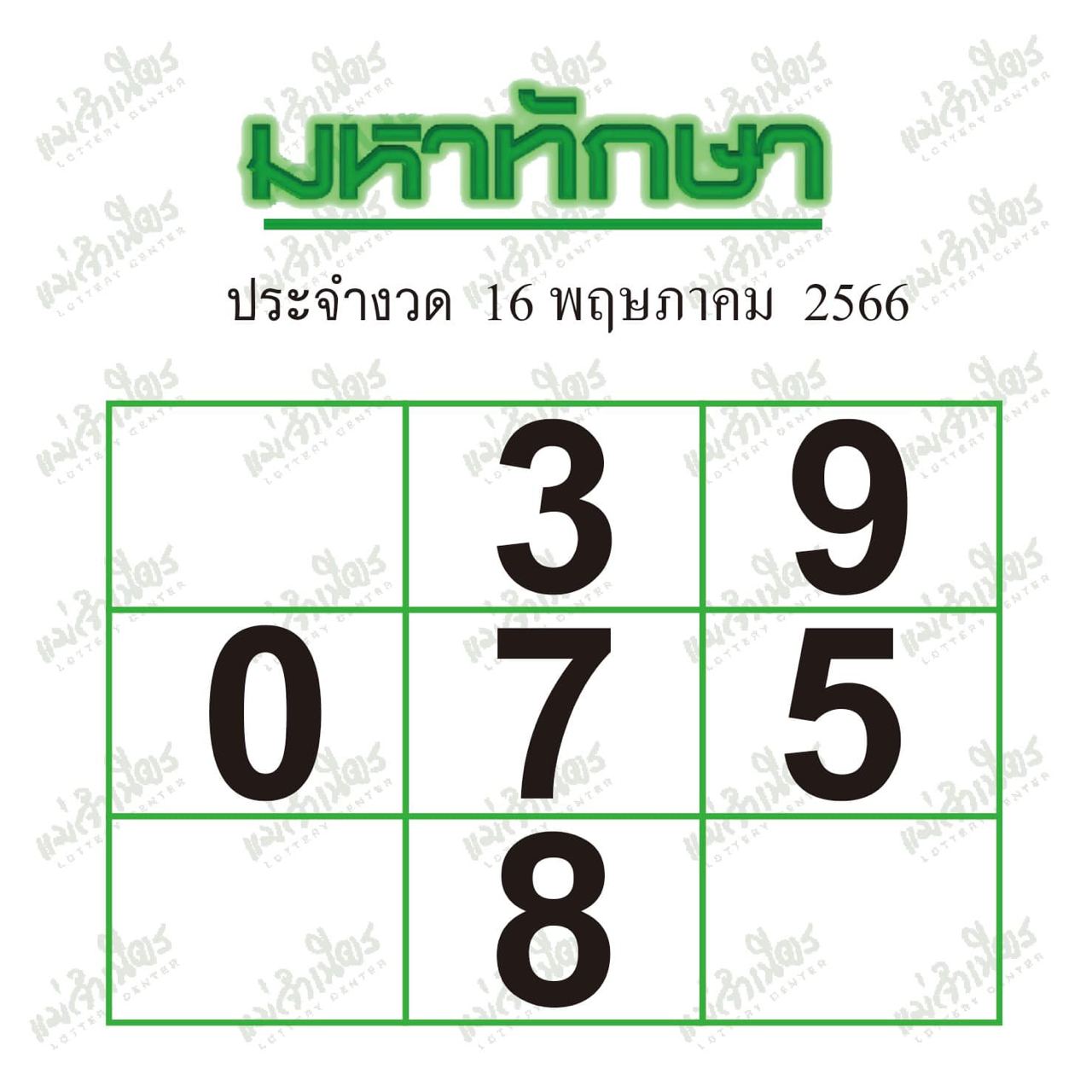 หวยมหาทักษา16/05/66
