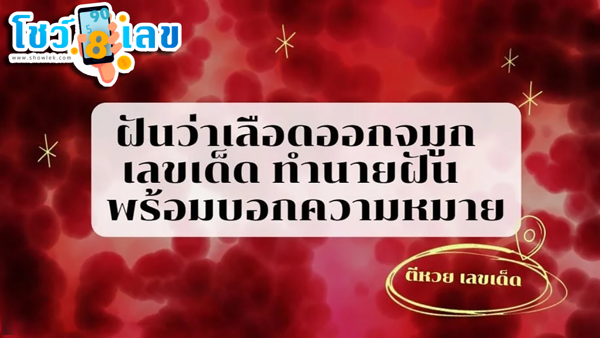 ฝันว่าเลือดออกจมูก เลขเด็ด ทำนายฝัน พร้อมบอกความหมาย