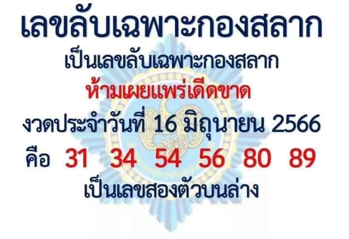 เลขลับเฉพาะกองสลาก 16/6/66-showlek
