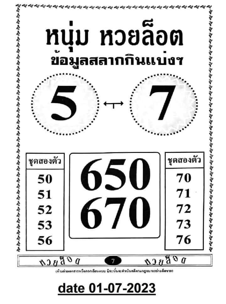 หนุ่มหวยล็อต1/7/2566-showlek