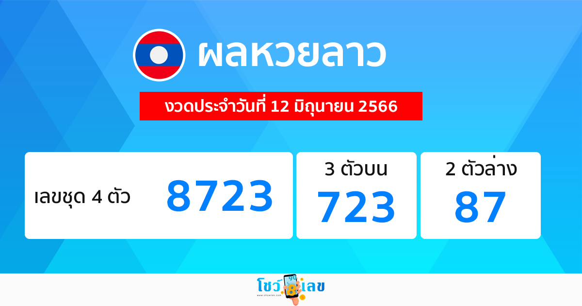 ผลหวยลาวประจำวันที่ 12/06/23 - showlek