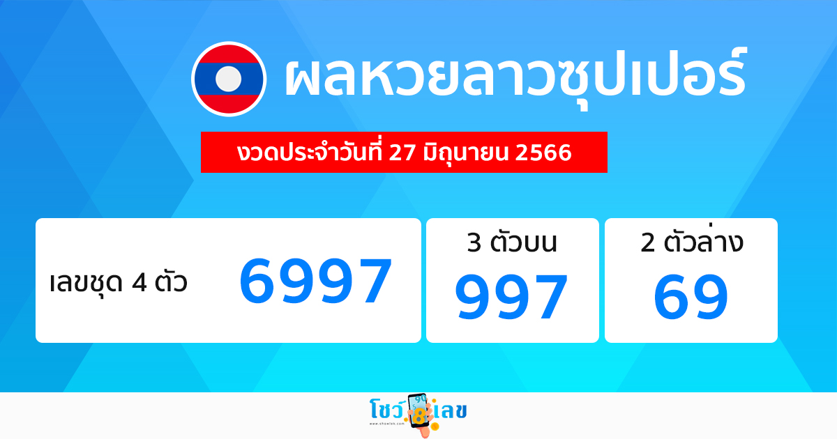 ผลหวยลาวซุปเปอร์27/6/66-showlek