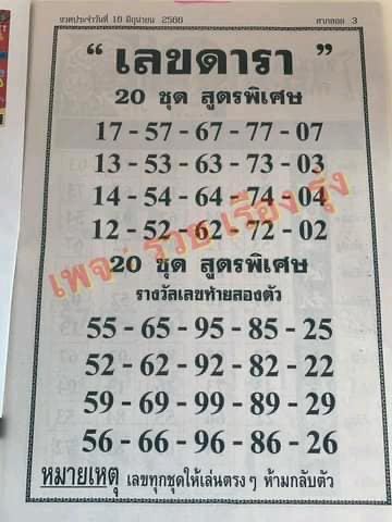 เลขดารา 16/6/2566