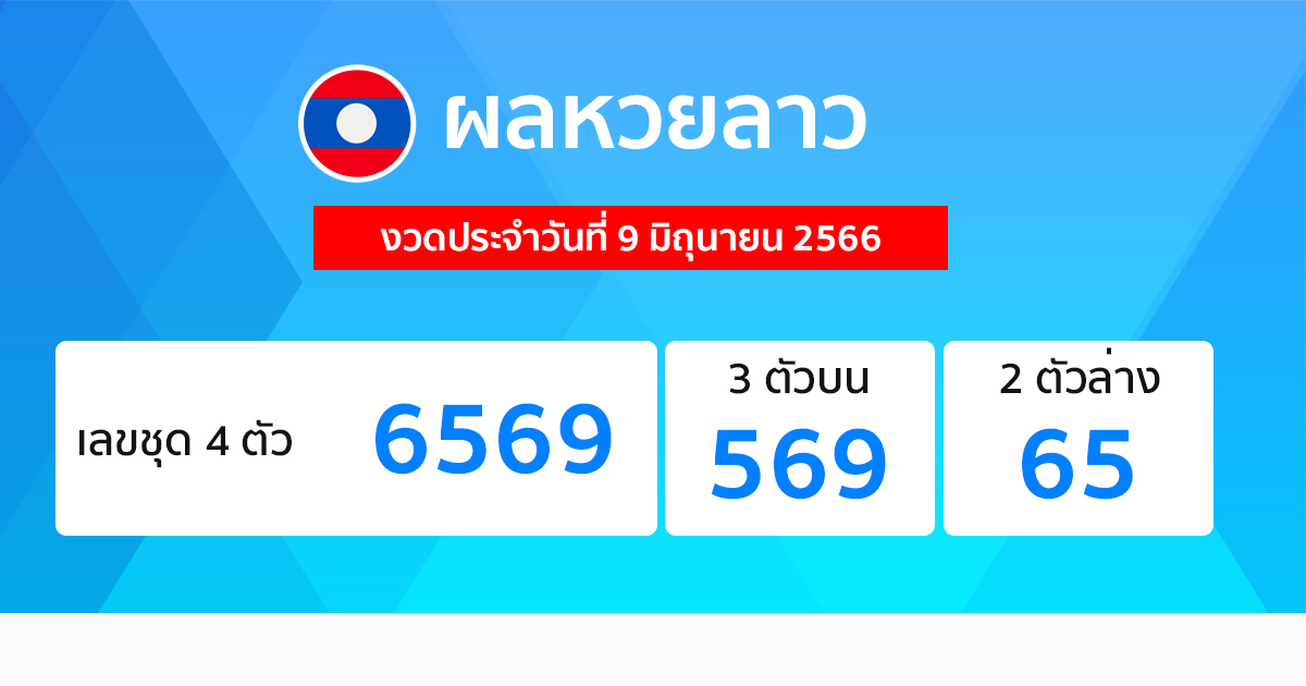 ผลหวยลาวประจำวันที่ 09/06/23