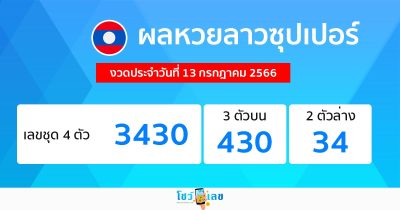ผลหวยลาวซุปเปอร์ 13/07/66-showlek