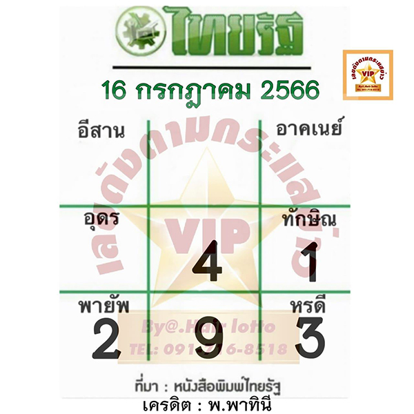 เลขไทยรัฐ 16/7/66