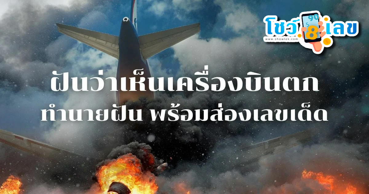 ฝันเห็นเครื่องบินตกต่อหน้า ฝันว่าเห็นเครื่องบินตก ทำนายฝันบอกเหตุ พร้อมเปิดเลขเด็ด