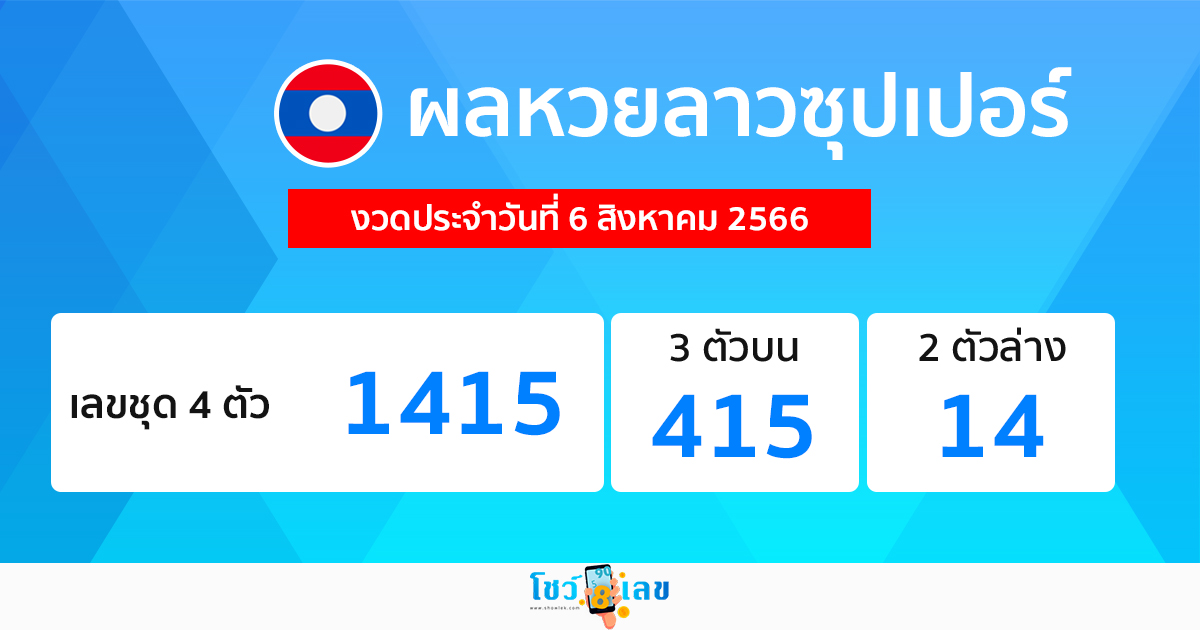 ผลหวยลาวซุปเปอร์ 6/8/2566