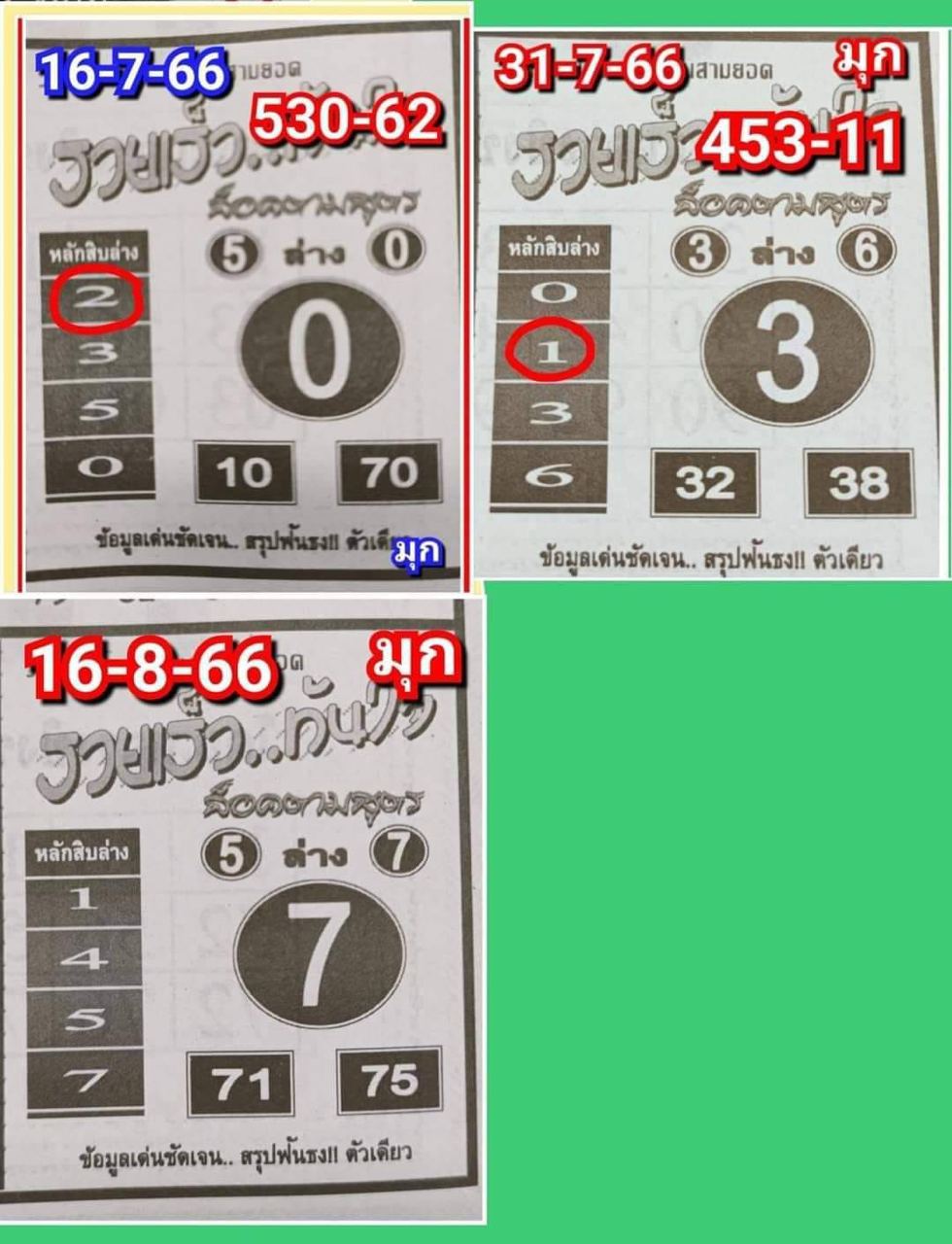 เลขรวยเร็ว ทันใจ