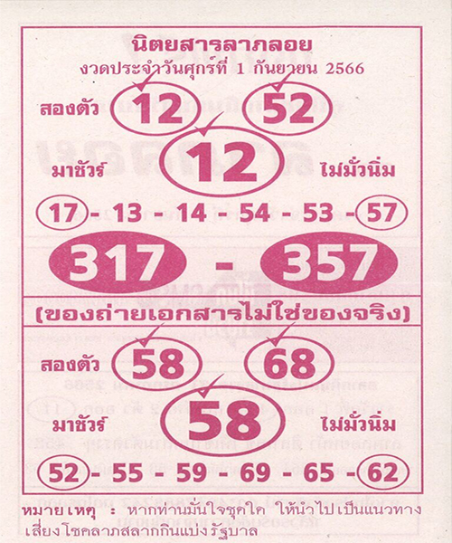 นิตยสารลาภลอย - โชว์เลข.com