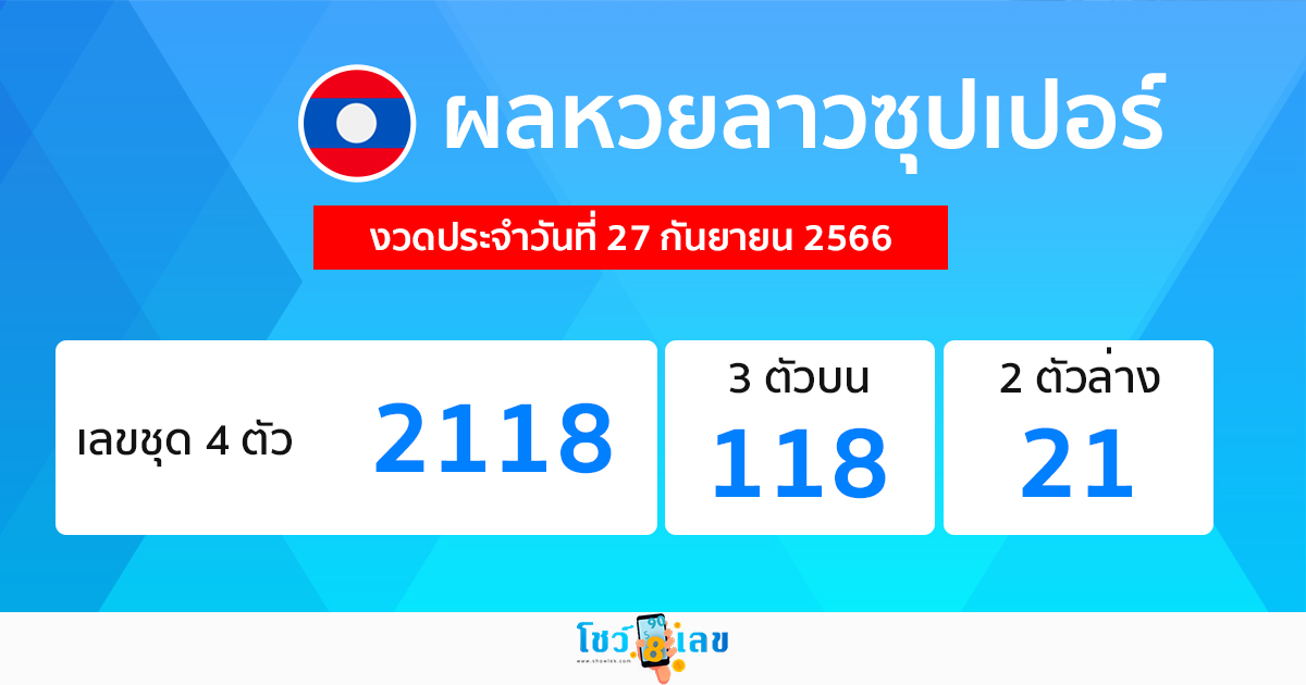 ผลหวยลาวซุปเปอร์ 27/09/66