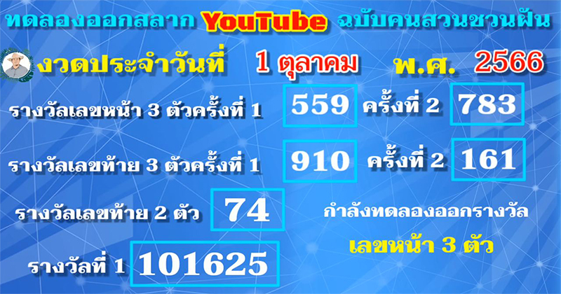 เลขทดลองออกอากาศ 1 10 66