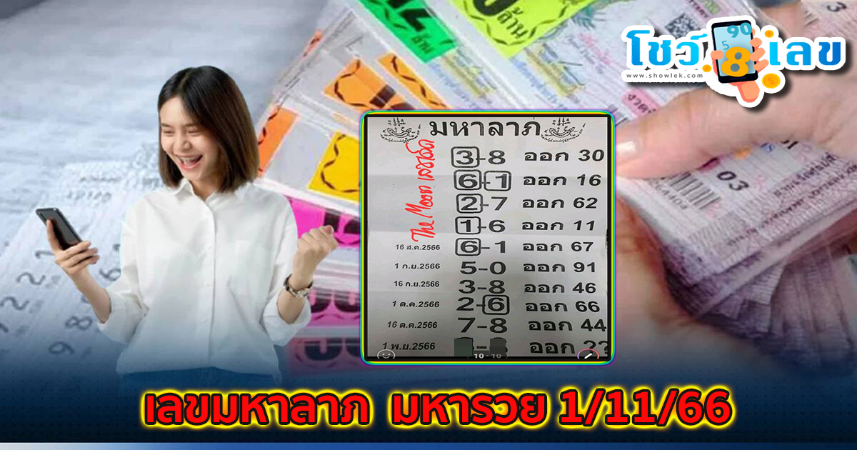 เลขมหาลาภ 1 11 66 เลขเด็ดหวยรัฐบาลไทย โชว์เลข รวมเลขปังมาเสิร์ฟให้คุณแล้ว เข้าดูก่อนใครได้เลย