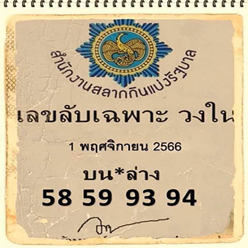 เลขเด็ดวงใน 1 11 66  -"Lucky number insider 1 11 66"