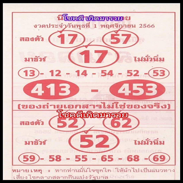 เลขลาภลอย 1 11 66