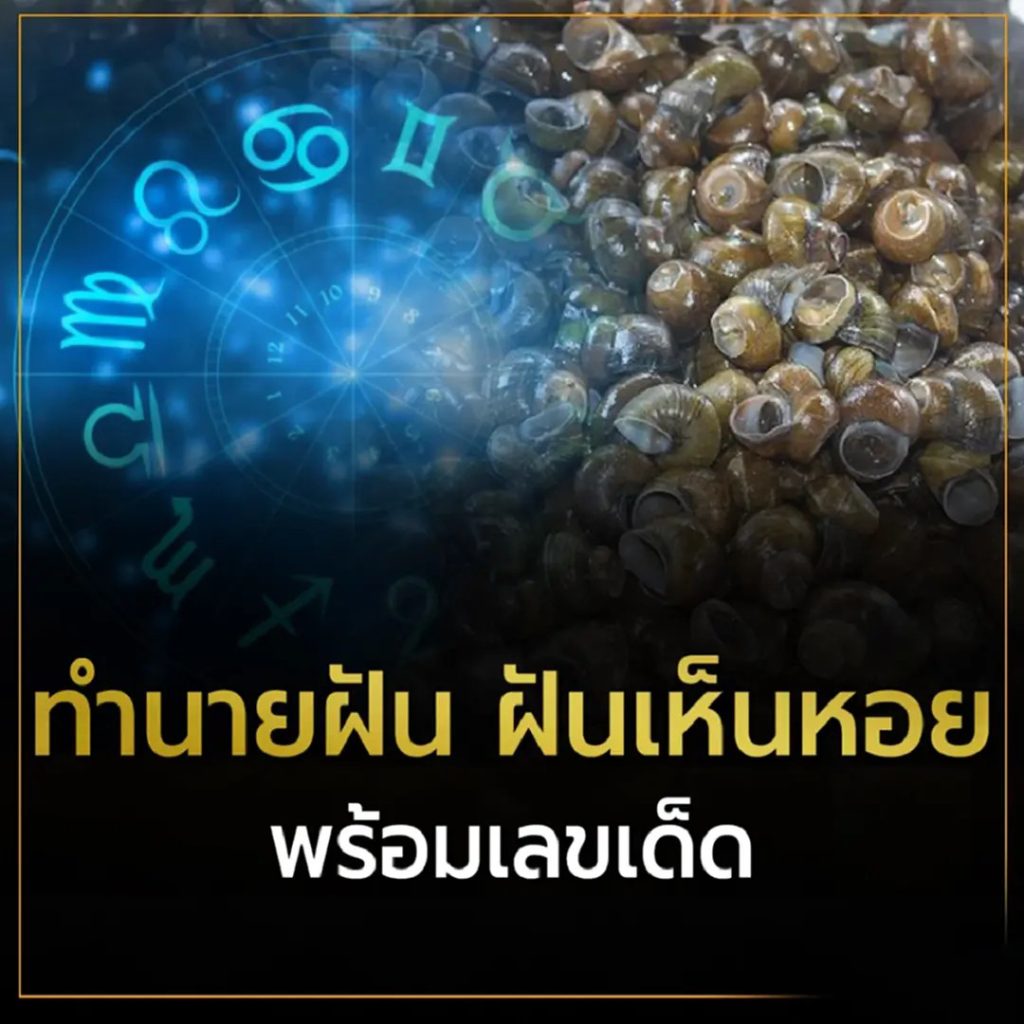 ฝันว่าได้จับหอยขม-"Dreamed of collecting kissing clams, lucky numbers."