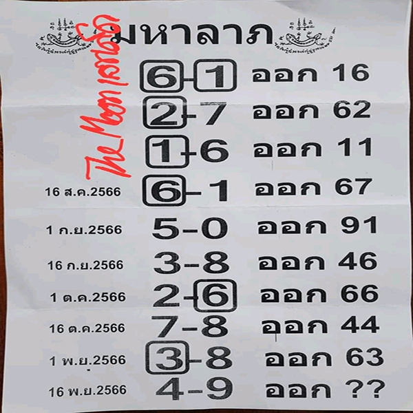 เลขมหาลาภ 16/11/66-"Great fortune number 16/11/66"