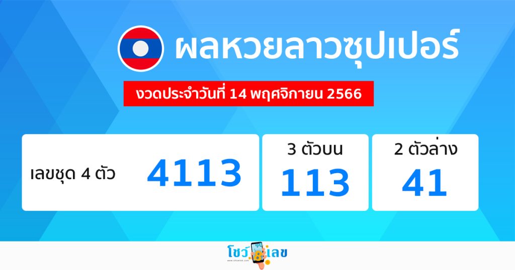 ผลหวยลาวซุปเปอร์ 14/11/66-"Lao Super Lottery results"